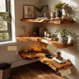 Selvara Live Edge Solid Wood Floating Shelf SPA302302 - Timberustic Floating Shelf