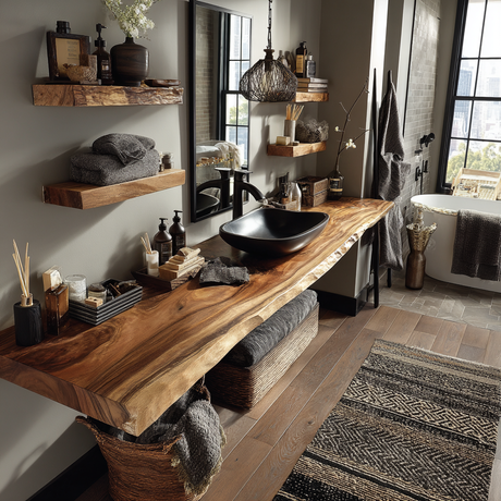 Selvara Solid Wood Floating Bathroom Vanity SPA254853 - Timberustic Floating Bathroom Vanity