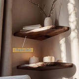 Selvaren Live Edge Solid Wood Corner Floating Shelf SPA606606 - Timberustic Floating Shelf