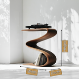 Seranova Handcrafted Solid Wood Record Player Stand - Timberustic Record Player Stand With Storage
