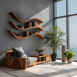 Seranova Sculpted Solid Wood Floating Shelf SPA204503 - Timberustic Floating Shelf