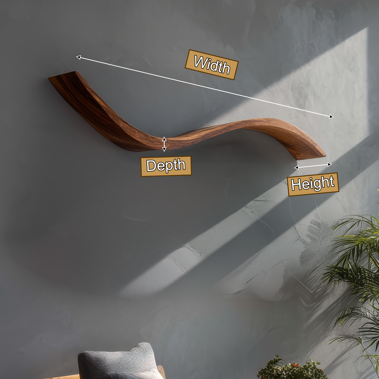 Seranova Sculpted Solid Wood Floating Shelf SPA204503 - Timberustic Floating Shelf