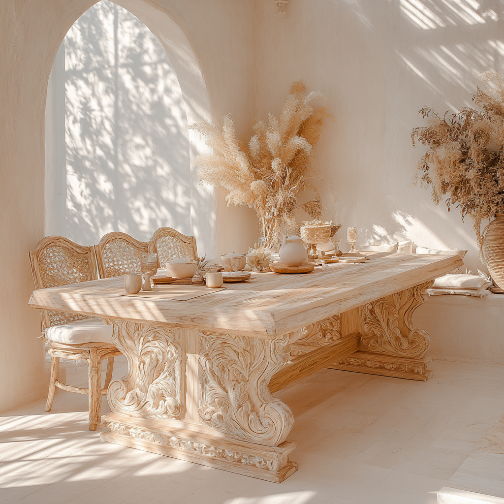 Seraphine Handcrafted Solid Wood Dining Table - Timberustic Dining Table