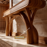 Serathiel Sculpted Solid Wood Console Table