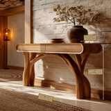 Serathiel Sculpted Solid Wood Console Table