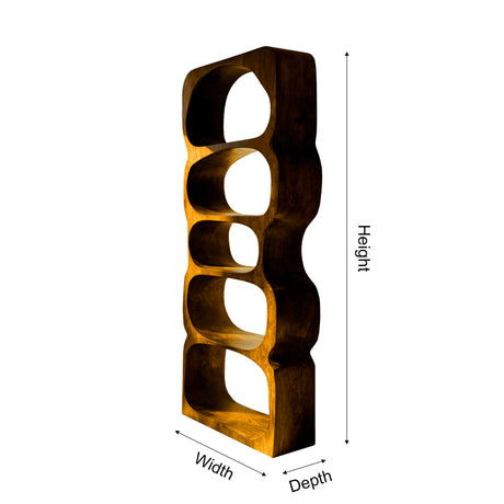 Serava Sculpted Solid Wood Bathroom Display Shelf - Timberustic Bathroom Display Shelf