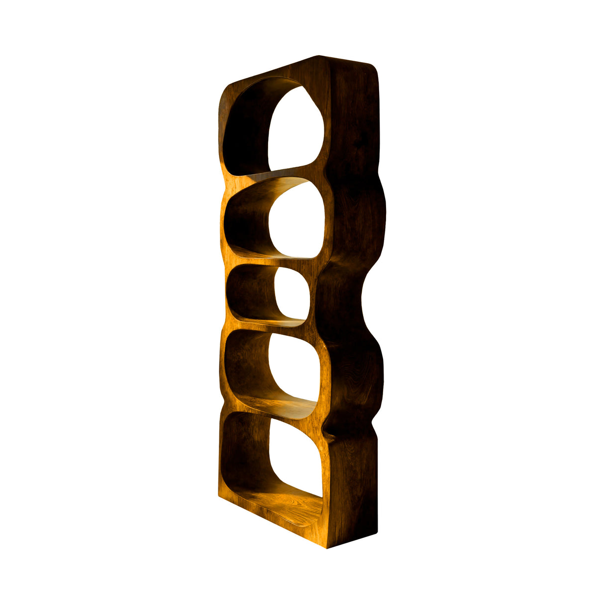 Serava Sculpted Solid Wood Bathroom Display Shelf Teak - Timberustic Bathroom Display Shelf