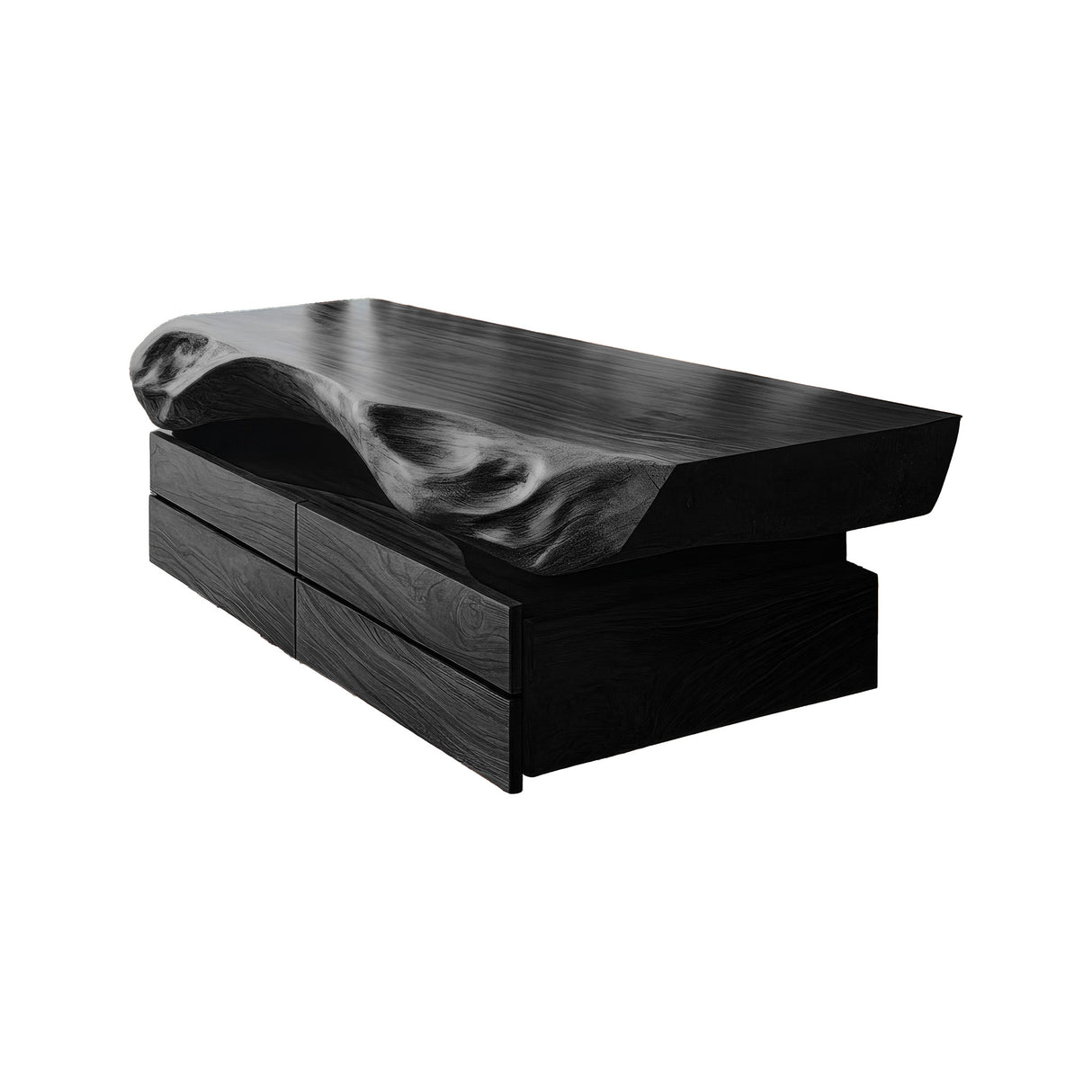 Seravik Live Edge Solid Wood Floating Bathroom Vanity with Drawers Black - Timberustic Floating Bathroom Vanity With Drawers