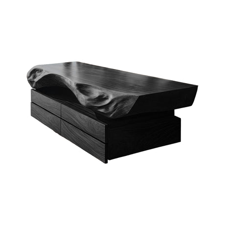 Seravik Live Edge Solid Wood Floating Bathroom Vanity with Drawers Black - Timberustic Floating Bathroom Vanity With Drawers