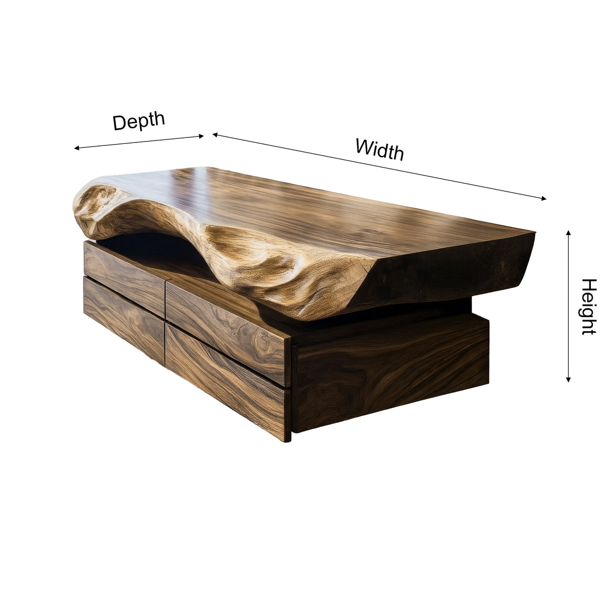 Seravik Live Edge Solid Wood Floating Bathroom Vanity with Drawers - Timberustic Floating Bathroom Vanity With Drawers