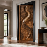 Seravine Handcrafted Solid Wood Flow Carved Single Door