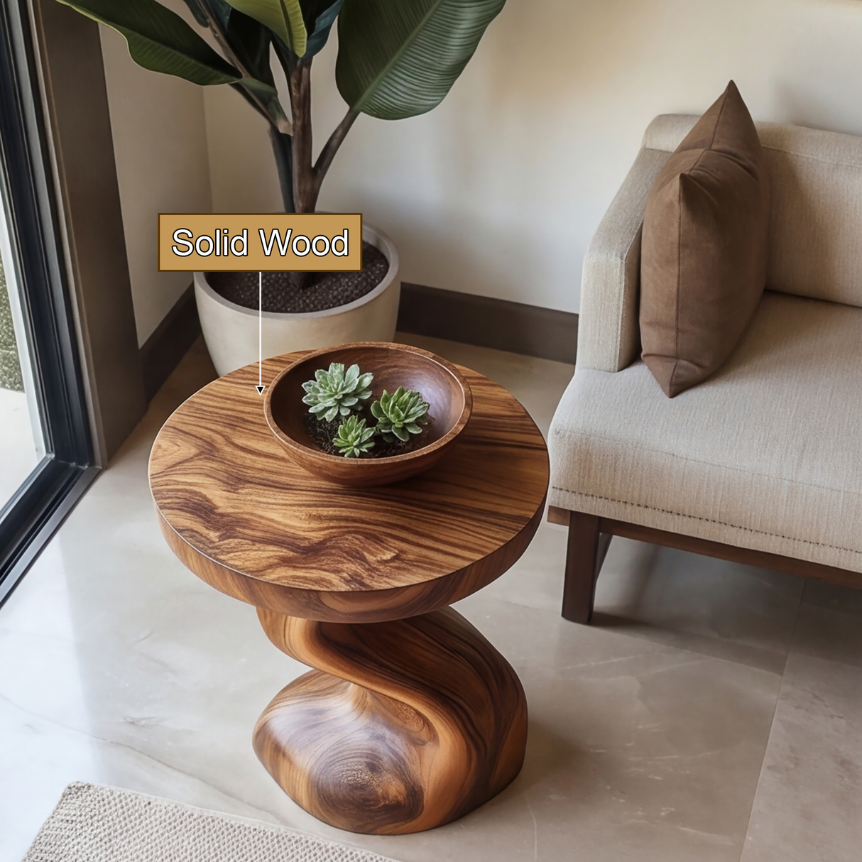 Seravon Handcrafted Solid Wood Side Table SPA825813 - Timberustic Side Table