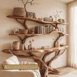 Serelyn Sculpted Solid Wood Console Table with Shelves - Timberustic Console Table with Shelves