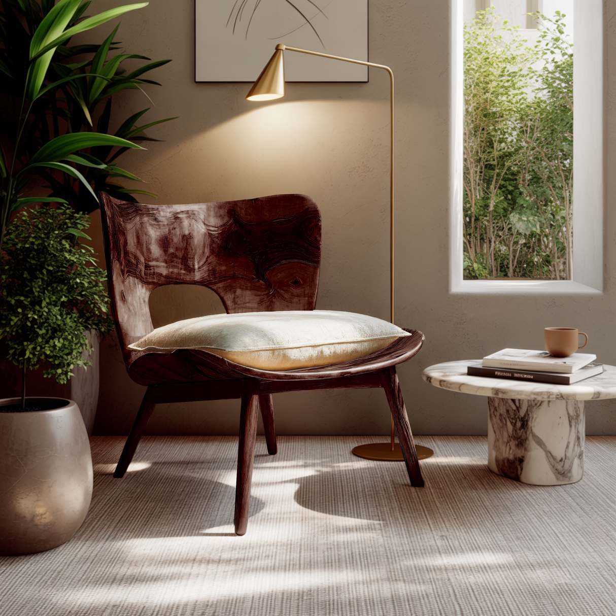 Seren Arc Solid Wood Lounge Chair - Timberustic Lounge Chair