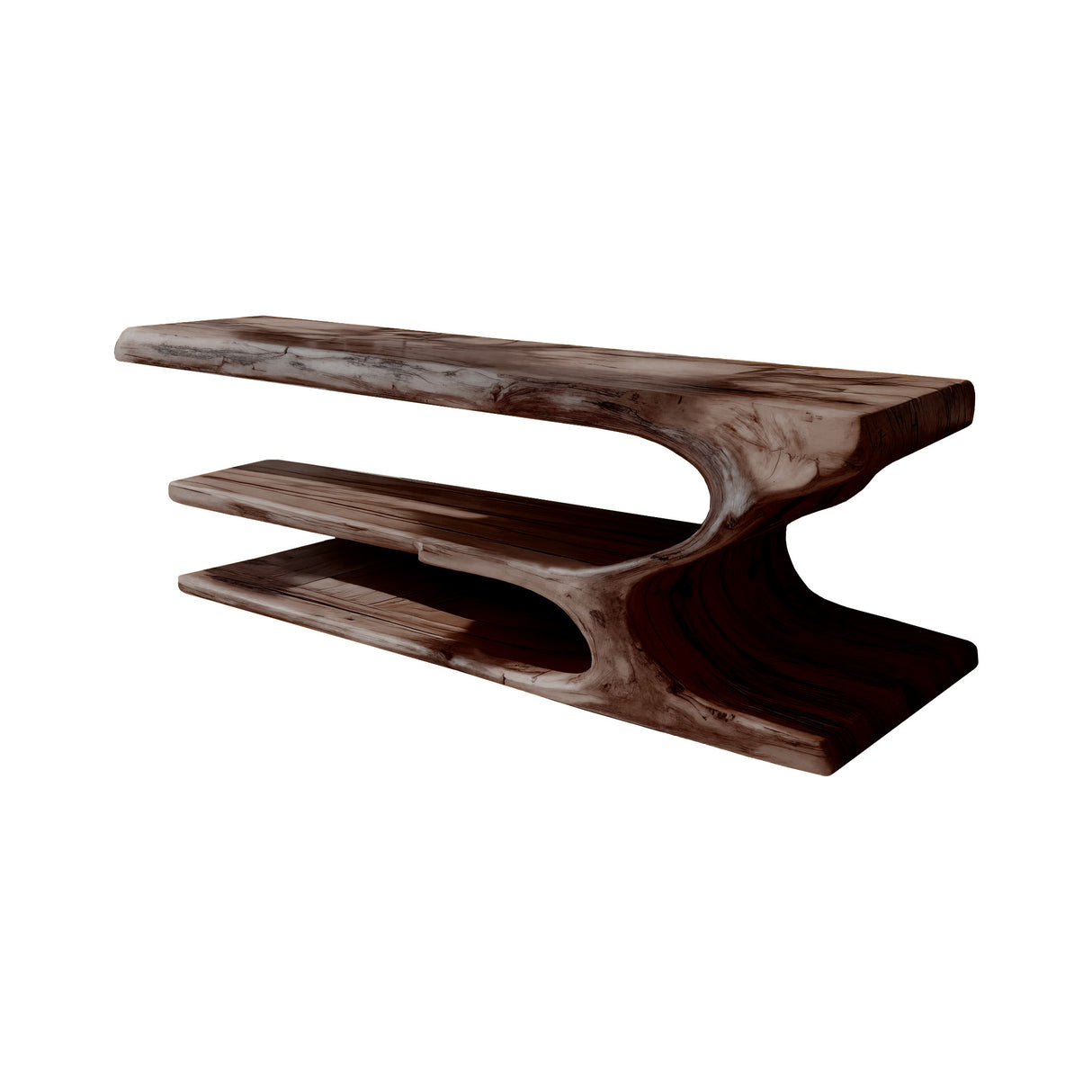 Seren Fold Live Edge Solid Wood Shoe Rack Dark Walnut - Timberustic Shoe Rack
