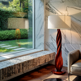 Seren Twist Sculpted Solid Wood Floor Lamp