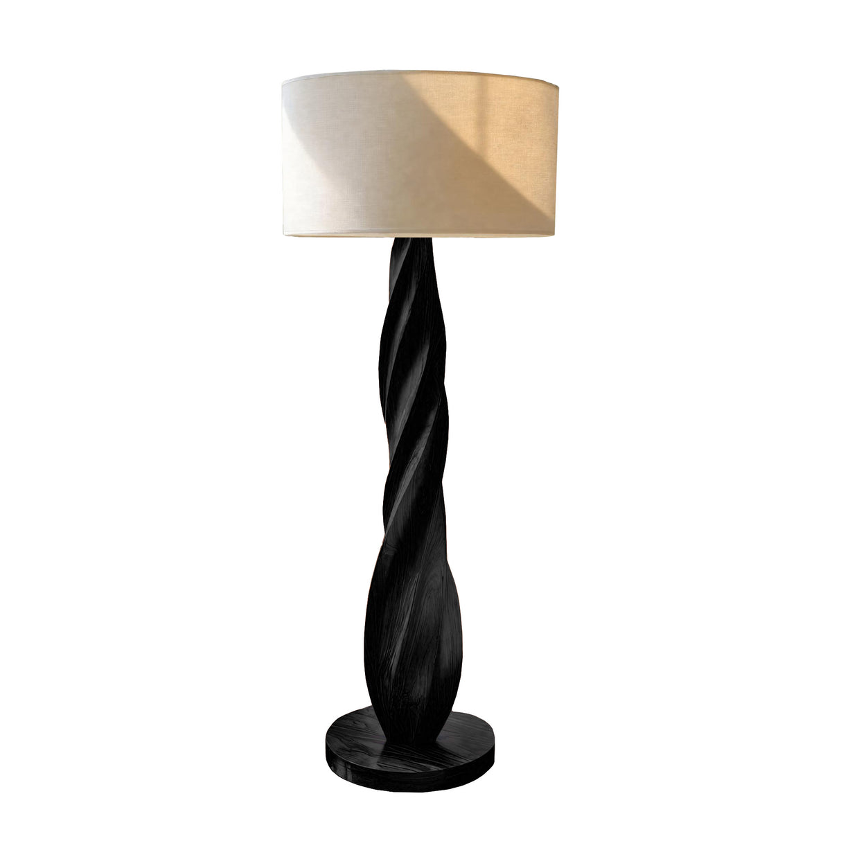 Seren Twist Sculpted Solid Wood Floor Lamp