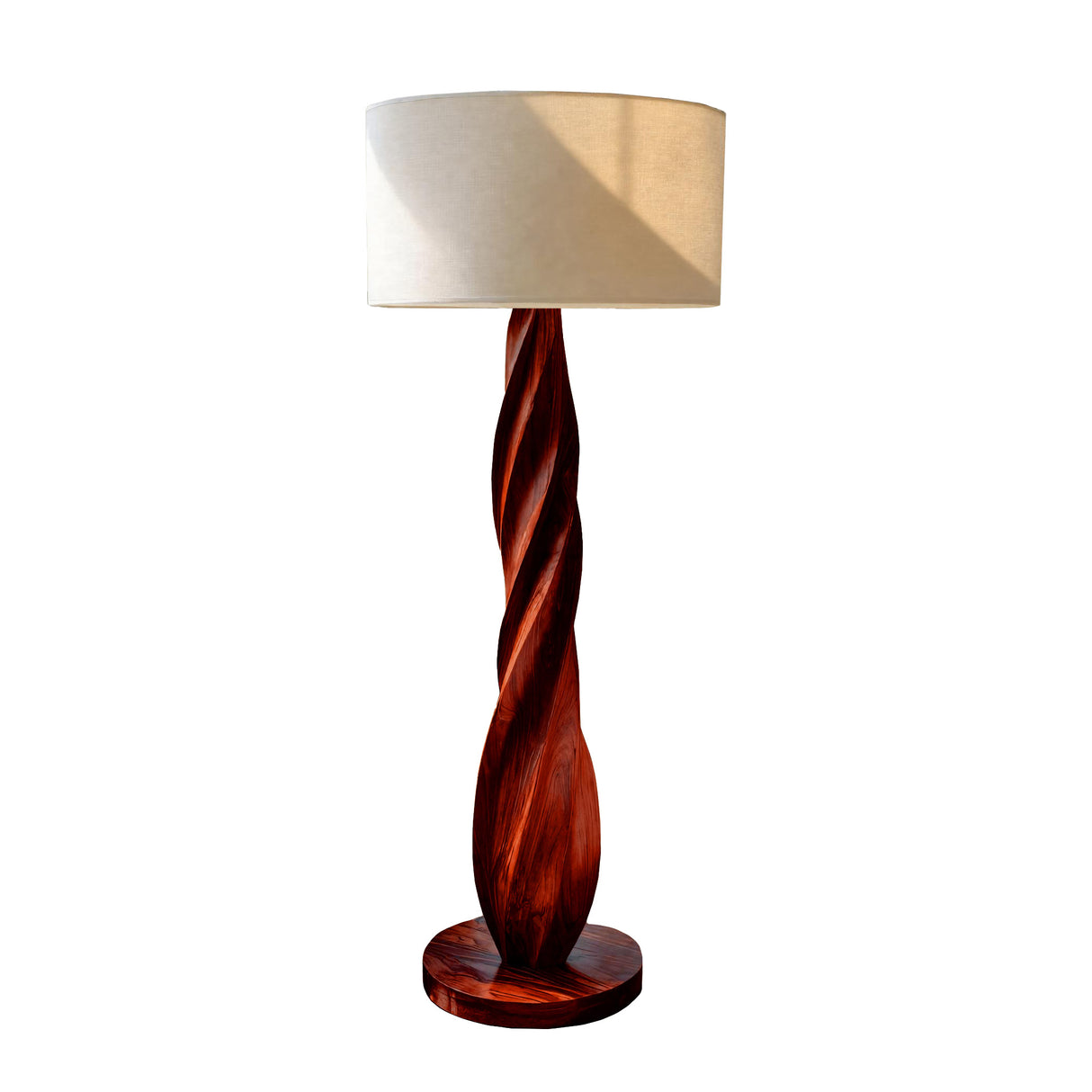Seren Twist Sculpted Solid Wood Floor Lamp