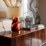 Seren Twist Sculpted Solid Wood Table Lamp