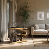 Serenata Sculpted Solid Wood Record Player Stand