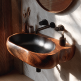 Shadowcrest Sculpted Solid Wood Vessel Sink