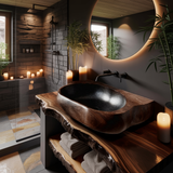 Shadowcrest Sculpted Solid Wood Vessel Sink