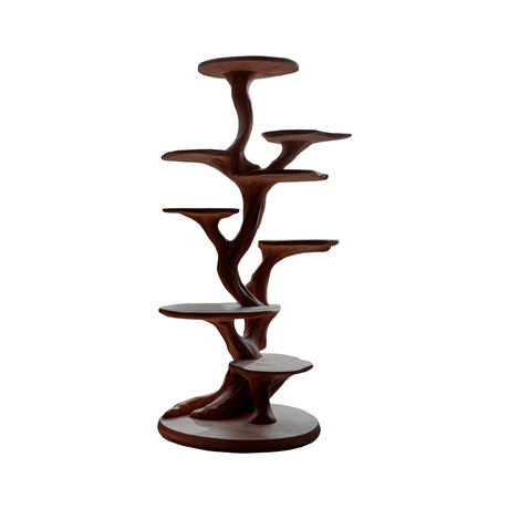 Silvae Sculpted Solid Wood Tree-Inspired Cat Tree Shelf Dark Walnut - Timberustic Tree-Inspired Cat Tree Shelf