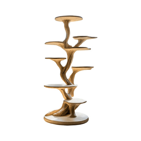 Silvae Sculpted Solid Wood Tree-Inspired Cat Tree Shelf Natural Oak - Timberustic Tree-Inspired Cat Tree Shelf