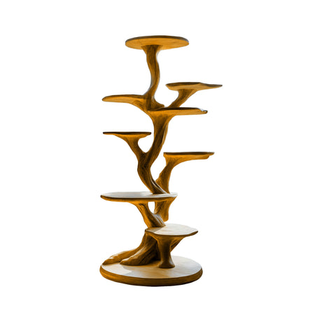 Silvae Sculpted Solid Wood Tree-Inspired Cat Tree Shelf Teak - Timberustic Tree-Inspired Cat Tree Shelf