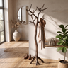Silverbark Handcrafted Sculpted Solid Wood Tree Coat Rack