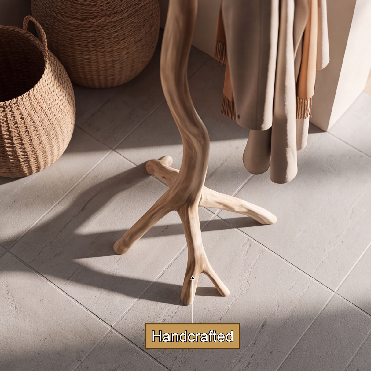 Silverbark Handcrafted Sculpted Solid Wood Tree Coat Rack