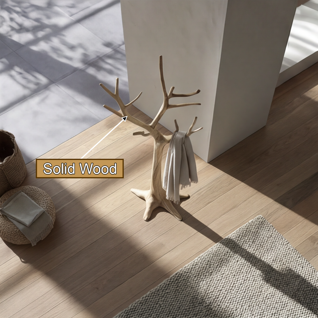 Silverbloom Sculpted Solid Wood Tree Coat Rack - Timberustic Tree Coat Rack