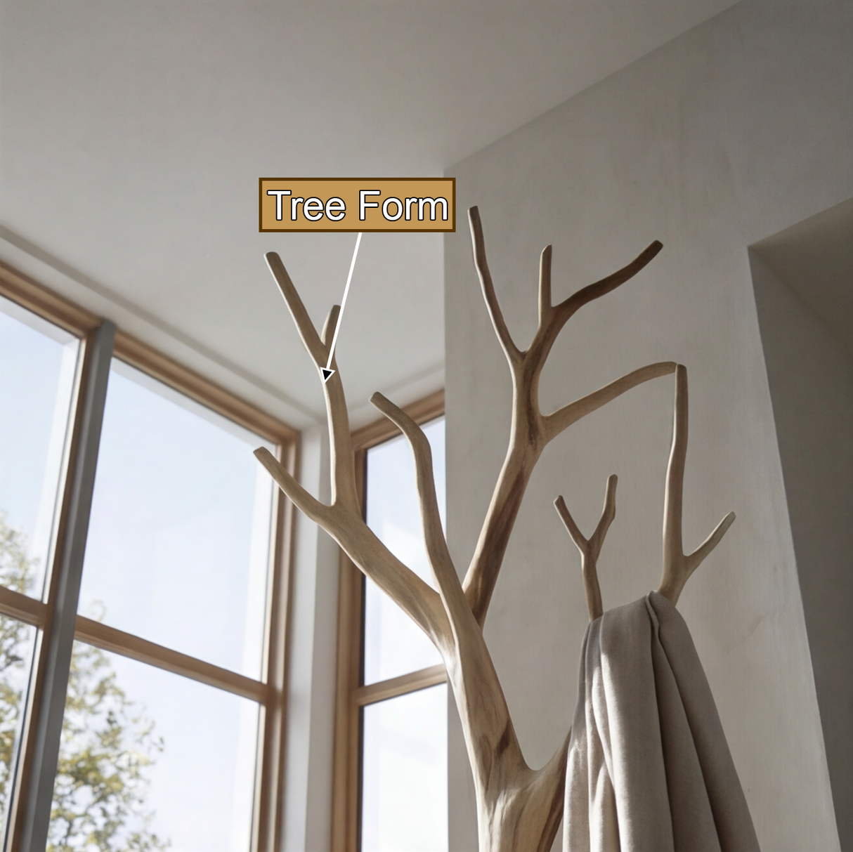 Silverbloom Sculpted Solid Wood Tree Coat Rack - Timberustic Tree Coat Rack