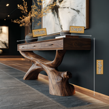 Dravonar Solid Wood Sculpted Console Table - Timberustic Console Table