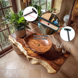 Solara Live Edge Solid Wood Floating Bathroom Vanity