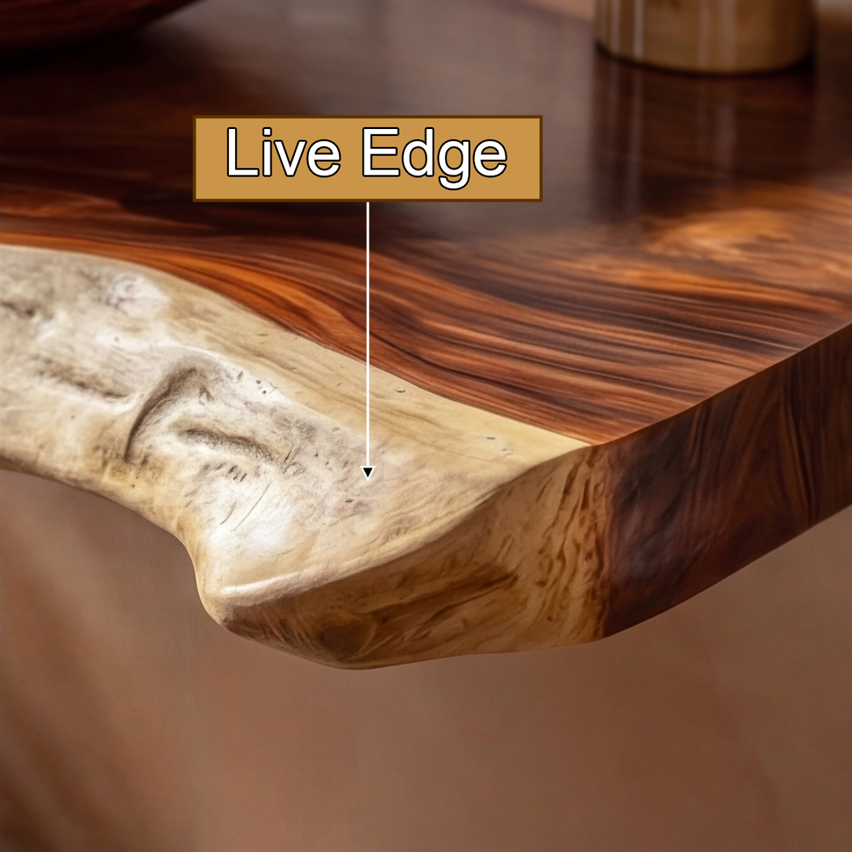 Solara Live Edge Solid Wood Floating Bathroom Vanity