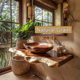 Solara Live Edge Solid Wood Floating Bathroom Vanity