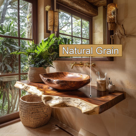 Solara Live Edge Solid Wood Floating Bathroom Vanity