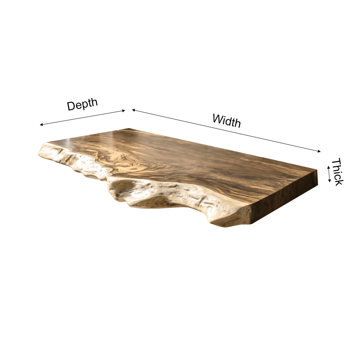 Solara Live Edge Solid Wood Floating Bathroom Vanity