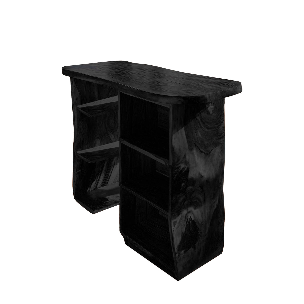 Solara Solid Wood Bar Table with Storage Black - Timberustic Bar Table with Storage