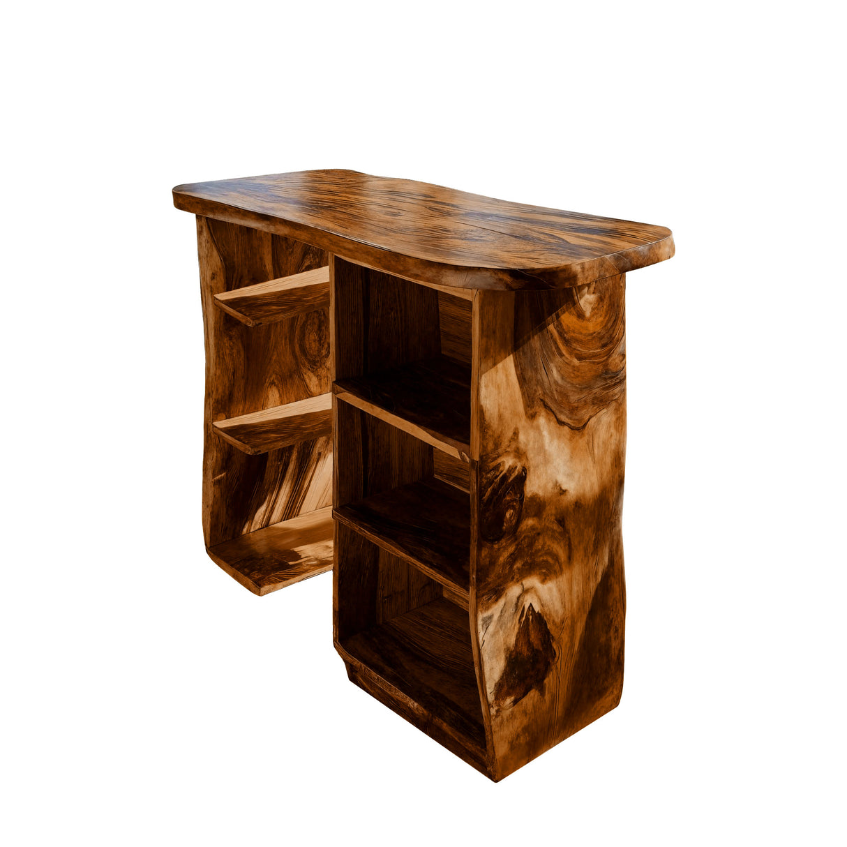 Solara Solid Wood Bar Table with Storage Brown - Timberustic Bar Table with Storage