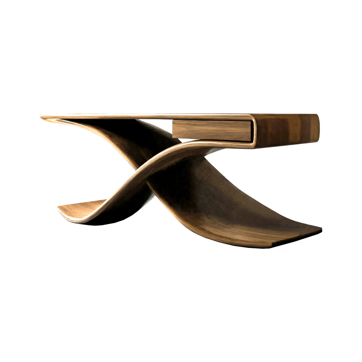 Solara Wave Handcrafted Wood Console Table