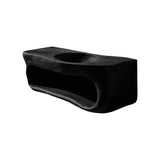 Solene Sculpted Solid Wood Floating Bathroom Vanity with Integrated Sink and Open Storage Black - Timberustic Floating Bathroom Vanity with Integrated Sink and Open Storage