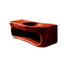 Solene Sculpted Solid Wood Floating Bathroom Vanity with Integrated Sink and Open Storage Mahogany - Timberustic Floating Bathroom Vanity with Integrated Sink and Open Storage