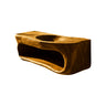 Solene Sculpted Solid Wood Floating Bathroom Vanity with Integrated Sink and Open Storage Teak - Timberustic Floating Bathroom Vanity with Integrated Sink and Open Storage