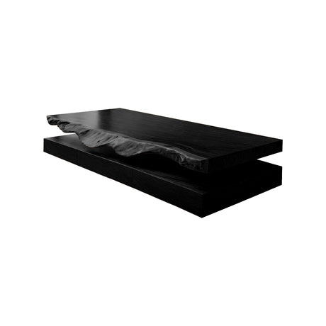 Solenne Live Edge Solid Wood Floating Bathroom Vanity with Drawers Black - Timberustic Floating Bathroom Vanity With Drawers