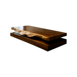Solenne Live Edge Solid Wood Floating Bathroom Vanity with Drawers Brown - Timberustic Floating Bathroom Vanity With Drawers
