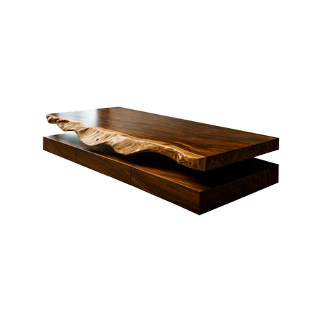 Solenne Live Edge Solid Wood Floating Bathroom Vanity with Drawers Brown - Timberustic Floating Bathroom Vanity With Drawers