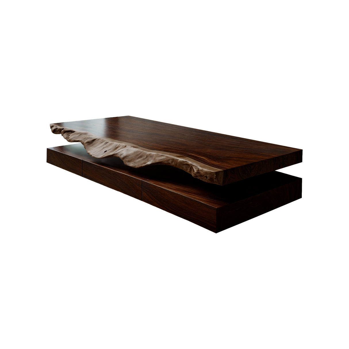 Solenne Live Edge Solid Wood Floating Bathroom Vanity with Drawers Dark Walnut - Timberustic Floating Bathroom Vanity With Drawers