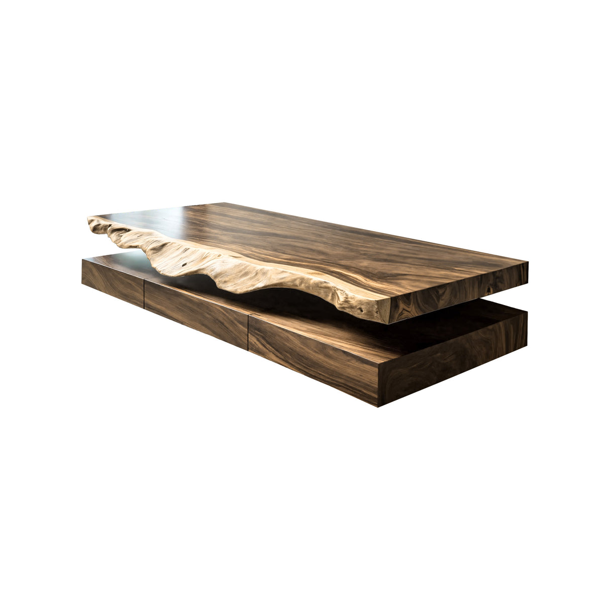 Solenne Live Edge Solid Wood Floating Bathroom Vanity with Drawers Natural Oak - Timberustic Floating Bathroom Vanity With Drawers